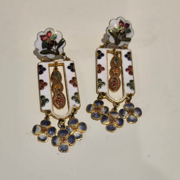 Enamel inlay inspired earrings - Picture 2 of 5